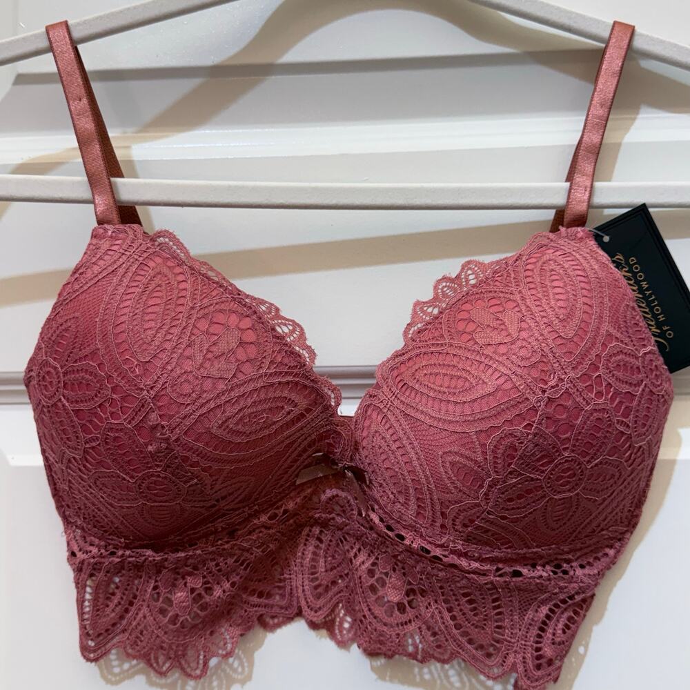 Fredrick's of Hollywood Finley Lace Trim Padded Bralette, Women's Size M